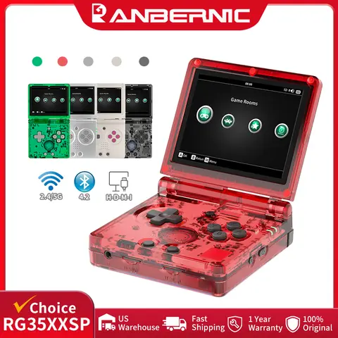 ANBERNIC RG35XXSP Flip Retro Handheld Game Console Linux 64bit WiFi Bluetooth Retro Video Gaming Console Online Play HDMI-TV Out