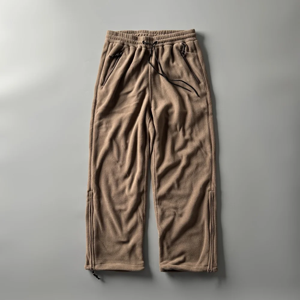 

Retro Thiened Fce Lined Straight Leg Workwear Pants P929 Japanese Sle Warm Casual Sweatpants for Men Autumn Winter Loo...