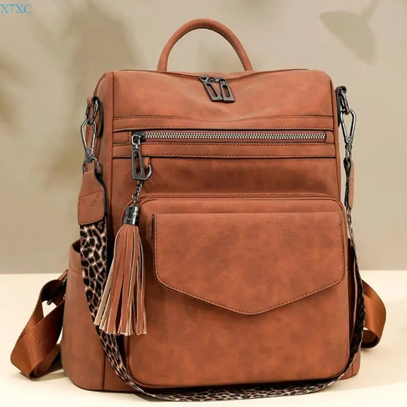 

X7XC Ретро Рюкзак Рюкзаки большой емкости Сумка через плечо Школьная сумка Дорожный рюкзак