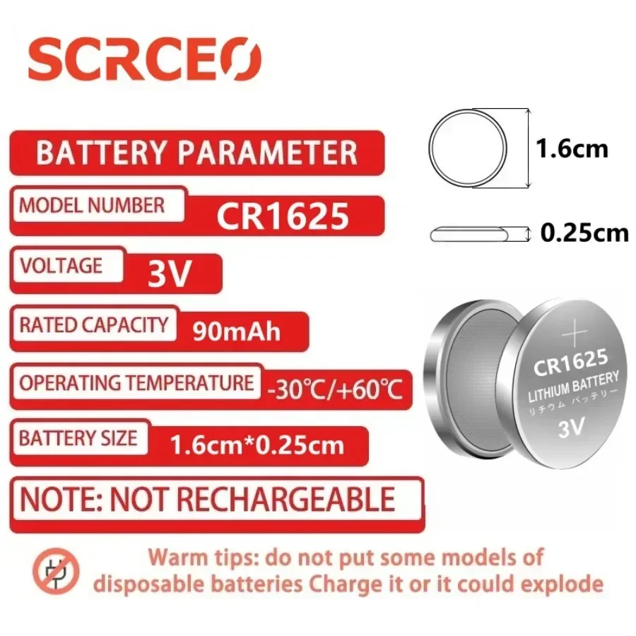 HotNEW 2-10PCS Button Batteries CR1625 DL1625 BR1625 LM1625 ECR1616 3V  Lithium Battery Coin Cells For Watch Car Toys  Key