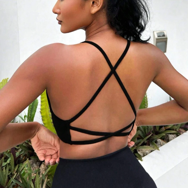 Cut Out Sexy Black Crop Off Shoulder Solid Backless 2024 Skinny Sport Short Tops Women Tank Crossover Vest Summer Tube Tops