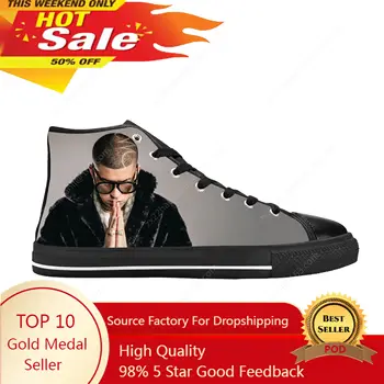 Bad Bunny 嘻哈歌手饒舌歌手音樂時尚休閒布鞋高筒舒適透氣3D印花男女運動鞋 6 最佳銷售 壞兔子鞋 - №4