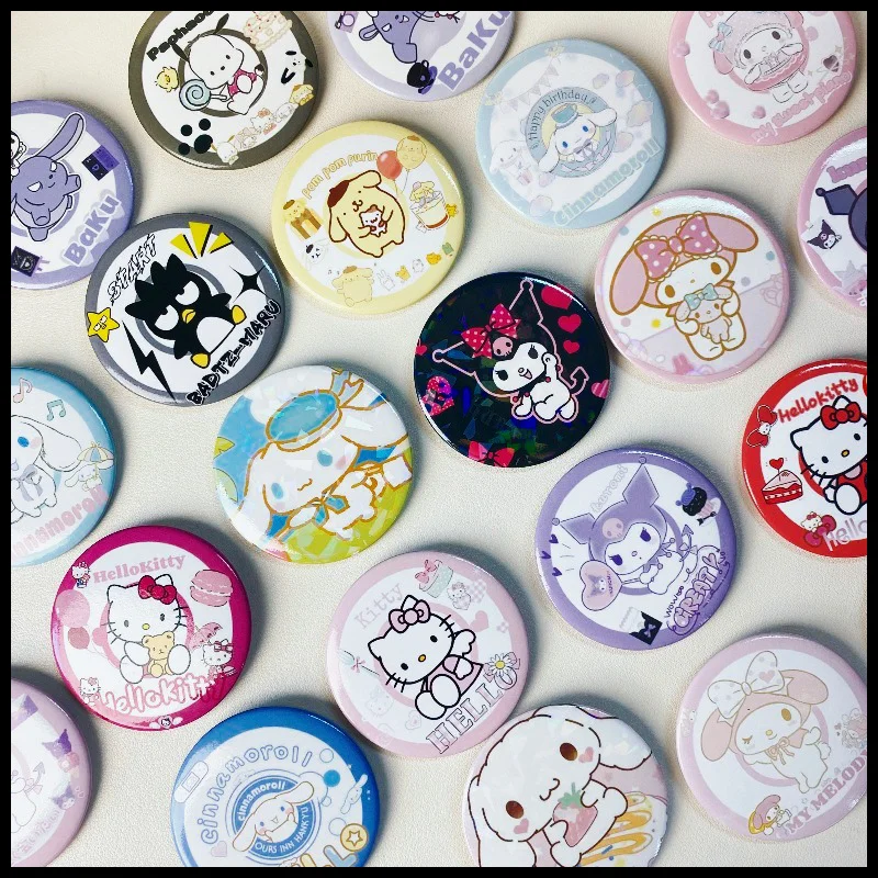 سانريو شخصية دبوس مرحبا كيتي كورومي بلدي ميلودي سينامورول بروش معدني على ظهره ملحق حلية لعبة هدية حفلة للأطفال #4