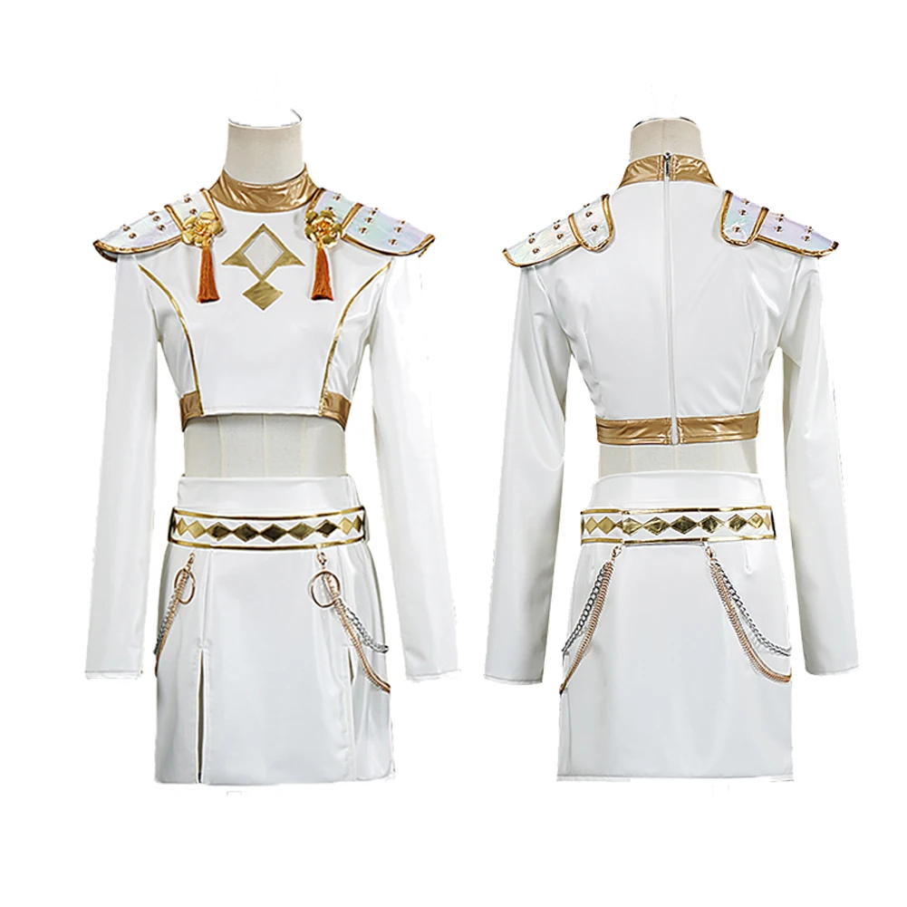 الفتيات شيطان هنتر Disfraz فانتازيا تأثيري رومي زوي ميرا الغناء الدعاوى البيضاء أزياء كرتونية 6 إلى 14 سنة ملابس الهالوين