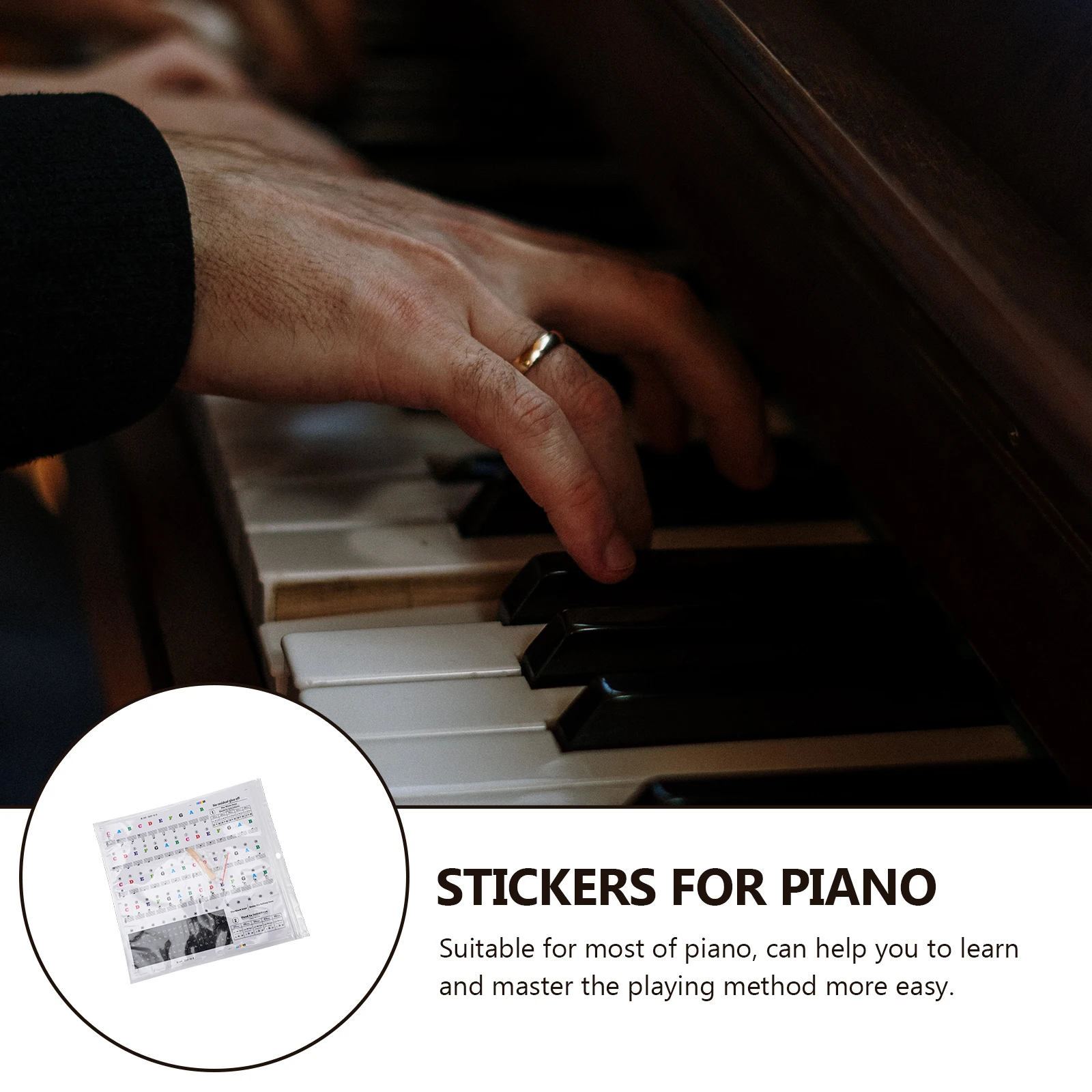 

Piano Keyboard Stickers 49 61 88 Keys Decals for Beginners Learning Tool Practice Guide Piano Accessories Electronic Keyboards