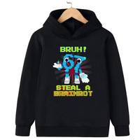 67 Six Seven Clothing Steal A BrainRot Cartoon Girls Boy Hooded Italian Brainrot Sweatshirt Children Korean Fashion Tops Girls