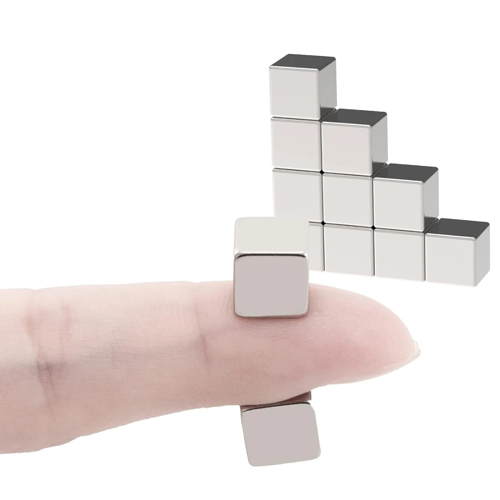 50/100 Pcs Small Square Magnetic Cubes, Strong Mini Magnets for Fridge, Whiteboard & Craft Projects (5 X 5 X 5 mm)