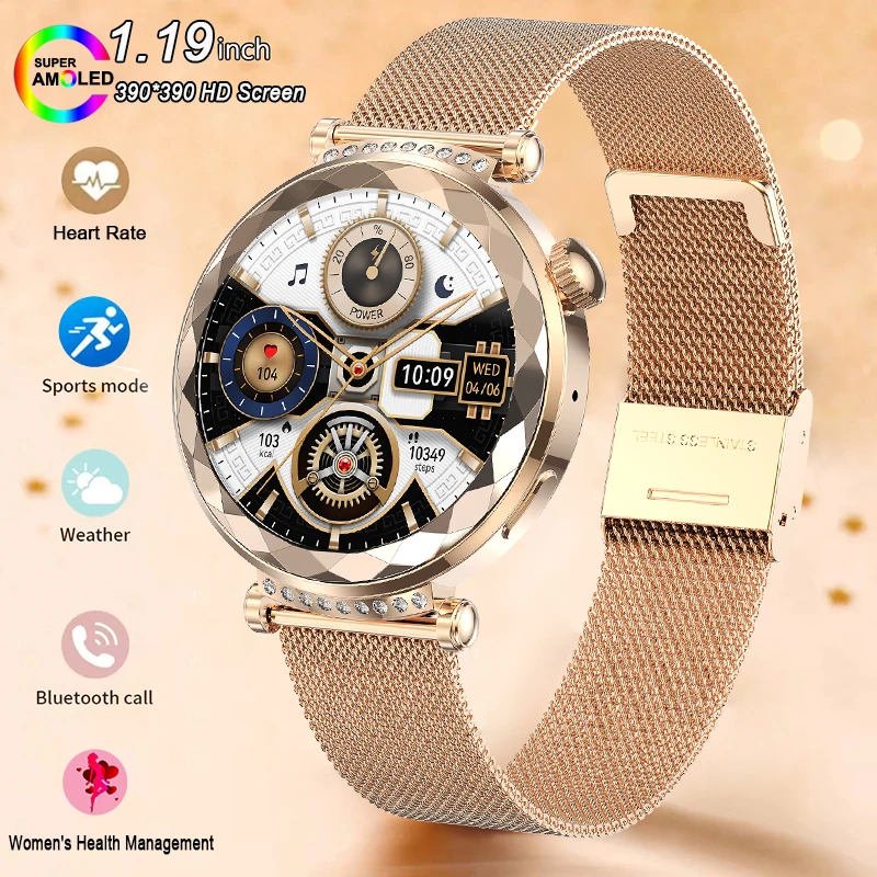 Watch GT5 Mini Smart Watch Women 390*390 AMOLED Screen Bluetooth Call  NFC IP68 Waterproof Heart Rate Health Monitor Smart Watch