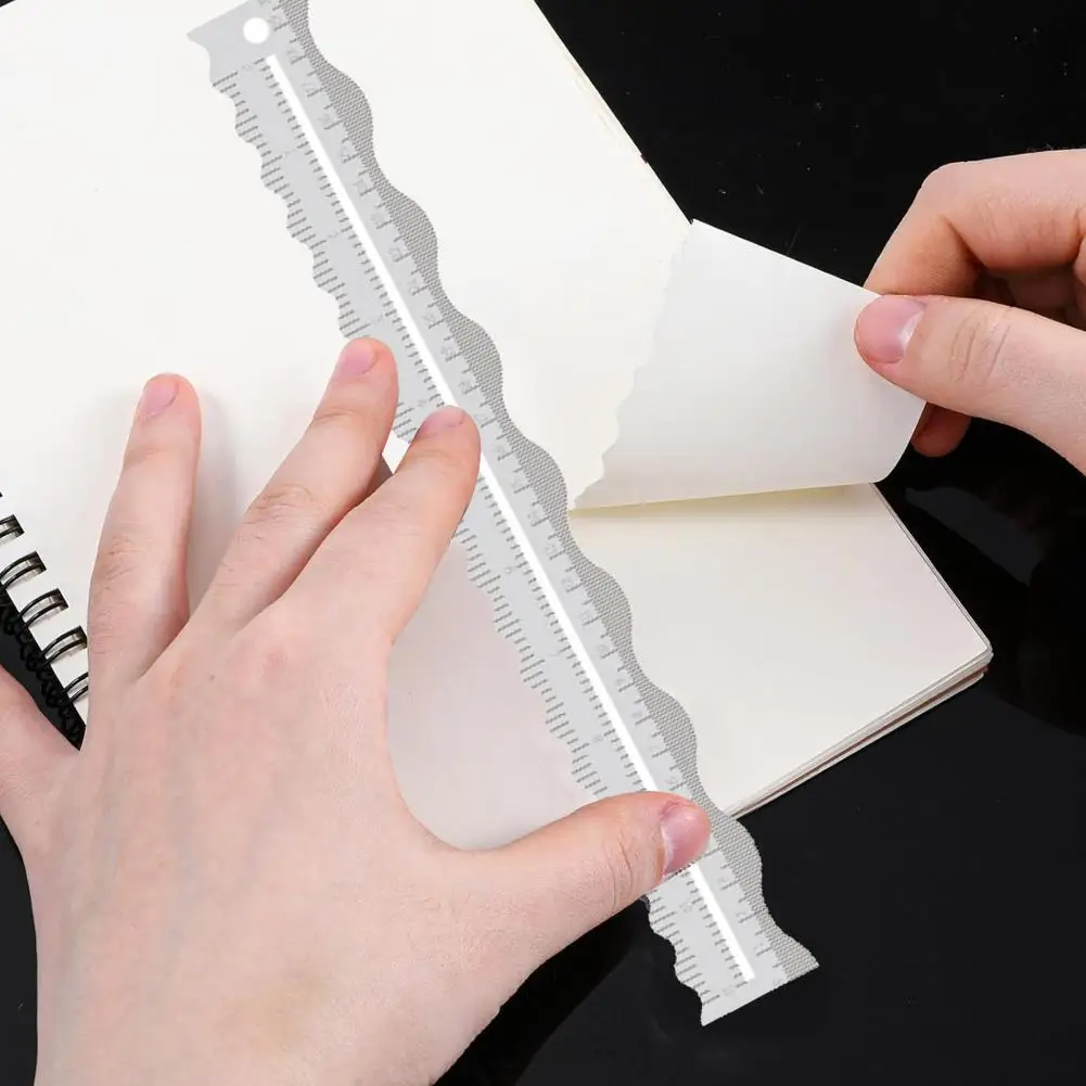

3Pcs 11.81" Acrylic Paper Tearing Ruler Wavy Edge Ruler Measuring Tool DIY Paper Tearing Accessory Scrapbooking Card Making