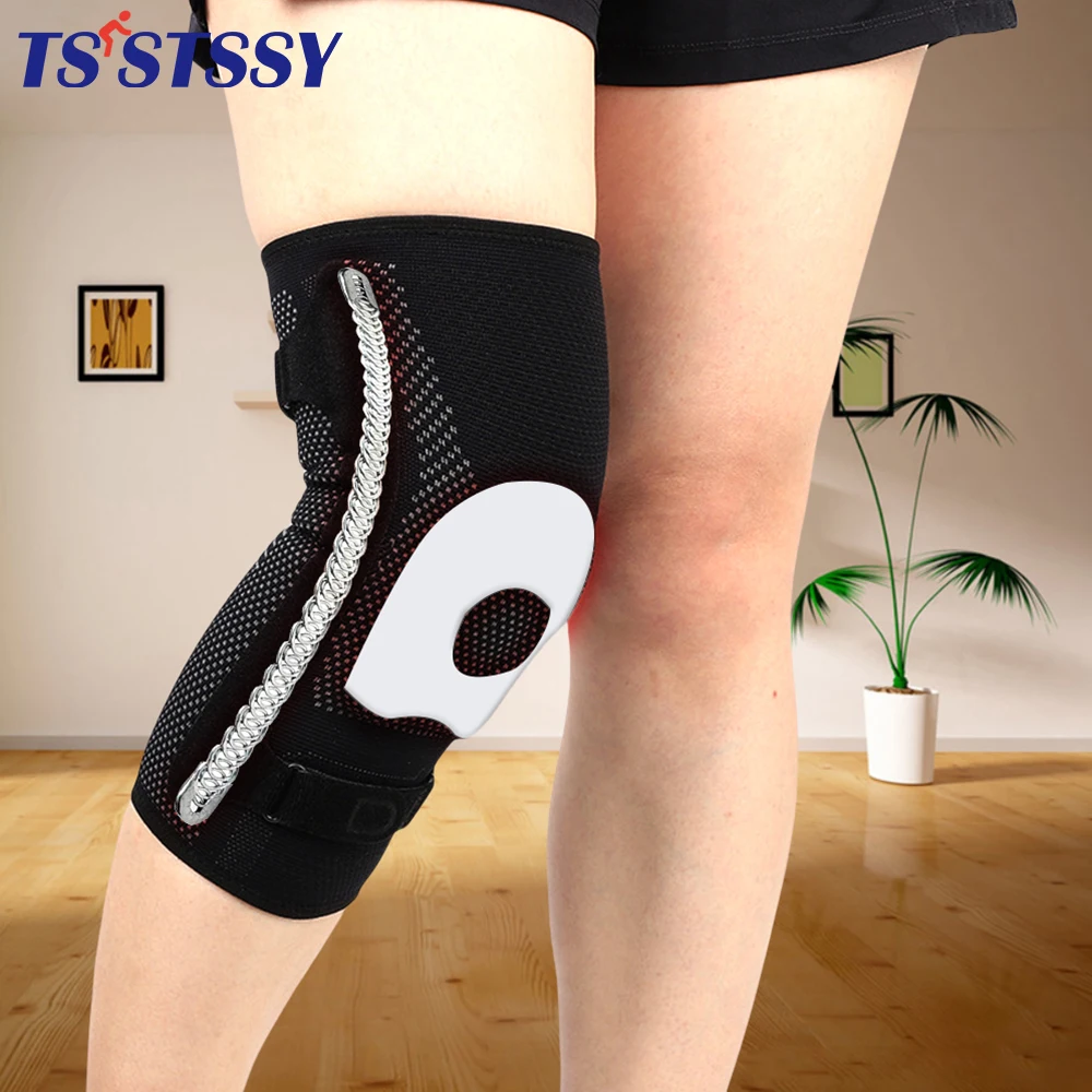 

1Pcs Knee Support Brace Compression Sleeve with Metal Side Stabilizes for Meniscus Tear, Arthritis,Joint Pain Relief,Running,Gym