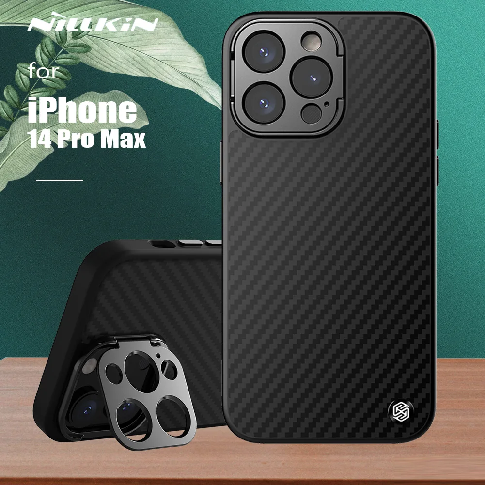 

Nillkin for iPhone 14 Pro Max Case Carboprop Aramid Fiber Cover Camera Protection & Kickstand Case for iPhone 14 Pro Lens Cover