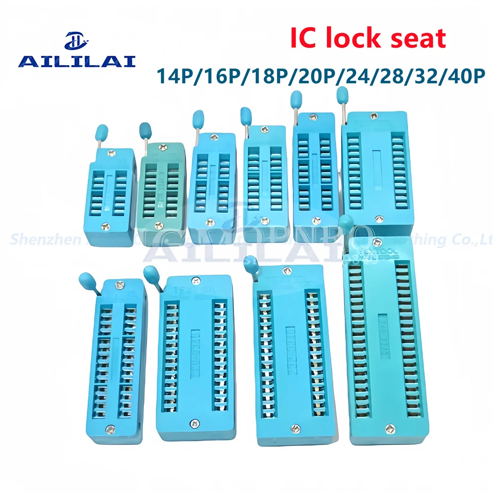 1pcs IC lock seat zif socket Test Universal zif sockets 14Pin/16Pin/18Pin/20Pin/24Pin/28Pin/40Pin 14P/16P/18P/20P/24/28/40P