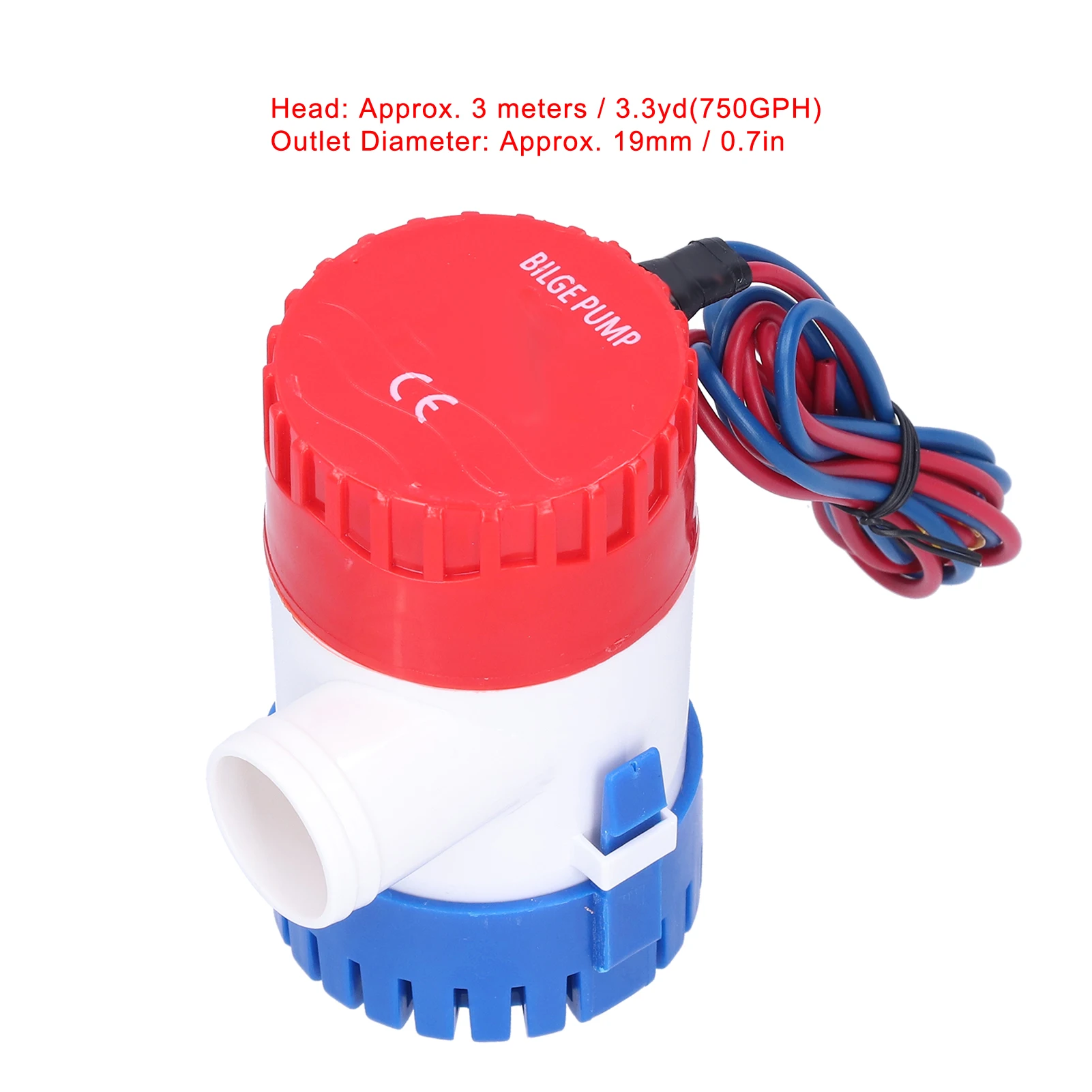 12V 24V 350/500/750/1100GPH bilgepomp, DC, semi-automatische schakelaar, elektrische kleine dompelpomp voor afvoer, levert stroom.