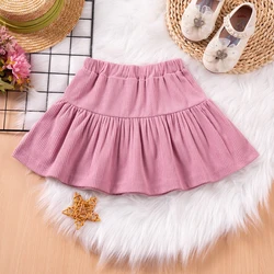 Toddler Girls Summer Casual Half Skirt Pure Colour Sweet Fashion Baby Girl 0-6Y Skirt Simple Versatile Suitable for Daily Wear