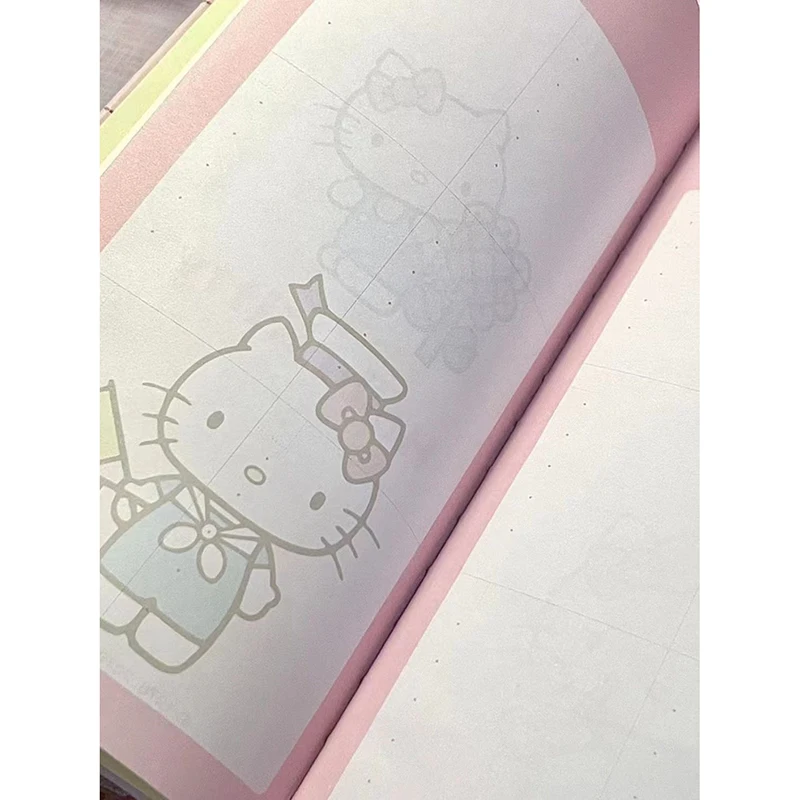 Hello Kitty Notebook Anime Sanrio Cute Girls Diary Notebook Account Book Student Study Plan Creative Cartoon Book Birthday Gifts