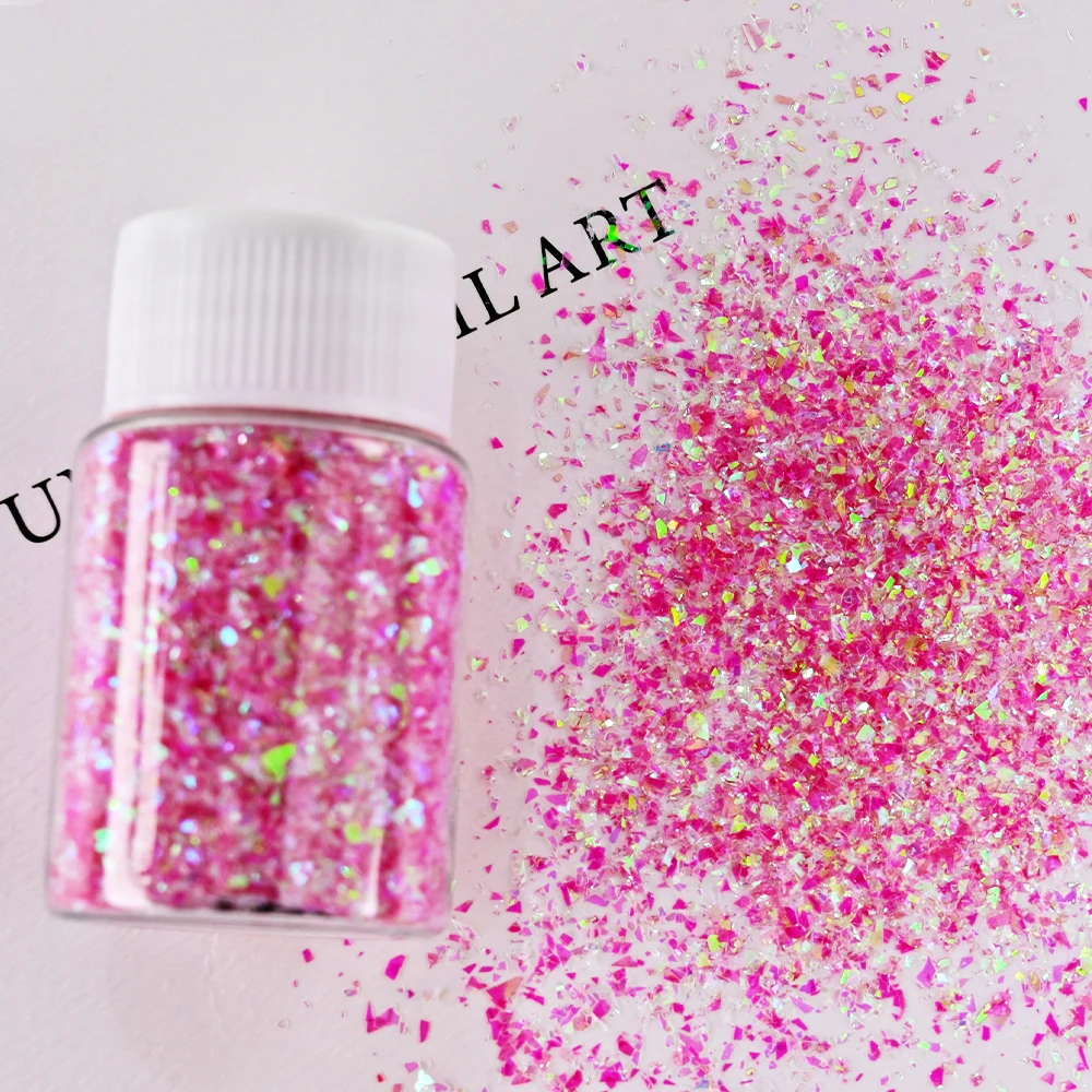 10m Symphony Irregular Broken Nail Sequins Super-Thin Holographic Ice-Transparent Glitter Flakes 1-3mm Colorful Sparkly Sequins