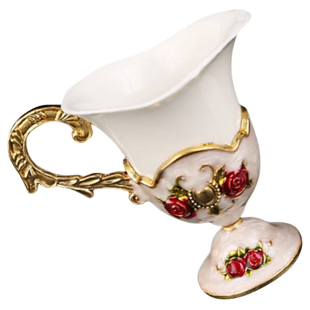 

European Style Vintage Ceramic Coffee Cup Small Handheld Tea Cup Multi-Function Drinking Mug for Home Office Wine Cups