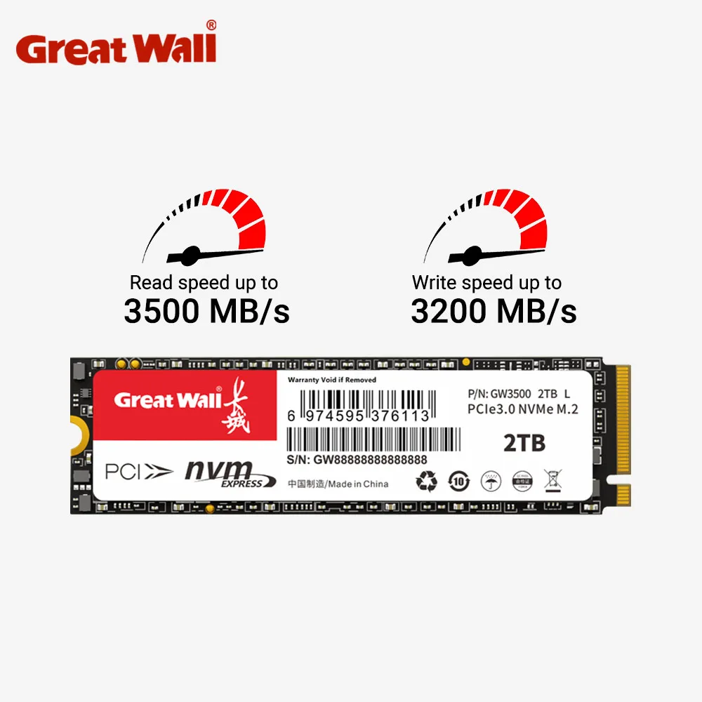 

Great Wall 2TB SSD M2 NVME 256GB 512GB 1TB Ssd M.2 PCIe 3.0 Drive Solid State Disk NMVE SSd for Notebook Desktop