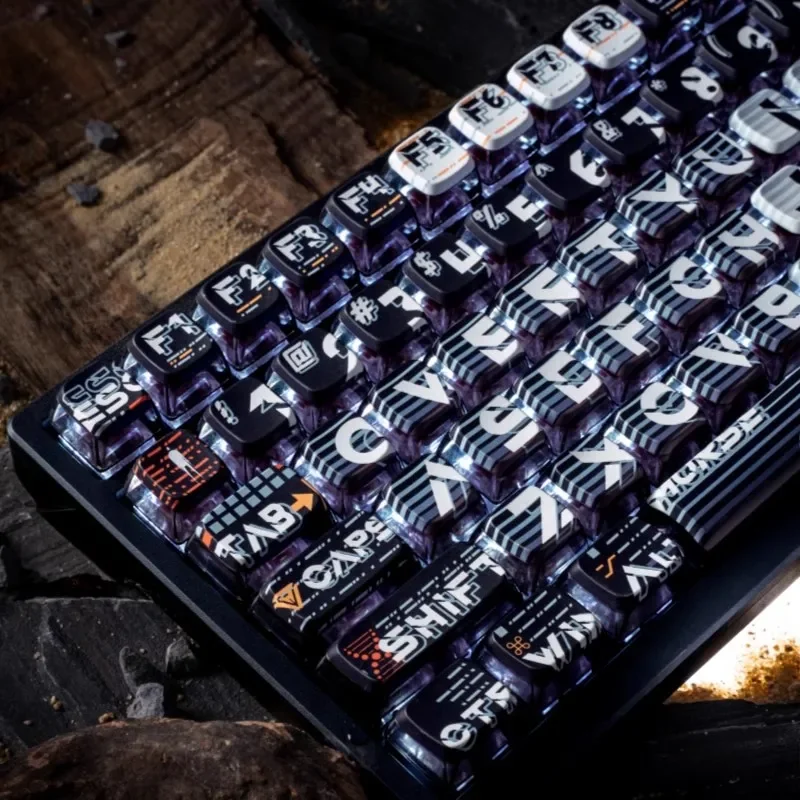 Teclas de teclado mecánico PBT, ASA/Cherry, transmisión de luz de altura, 130 teclas, pudín de sublimación, accesorios para jugadores