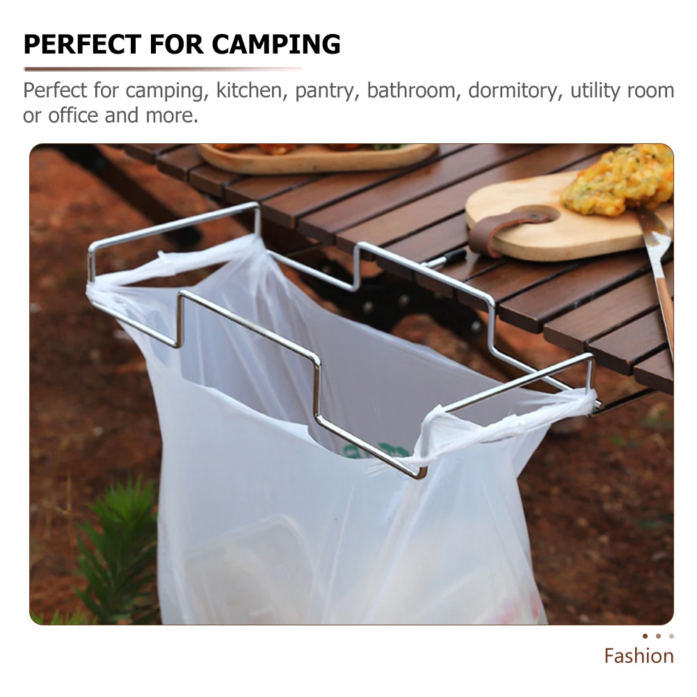 

Camping Garbage Hanging Rack Stainless Steel Trash Outdoor Foldable Holder Wall-mounted Table Picnic Folding Portable