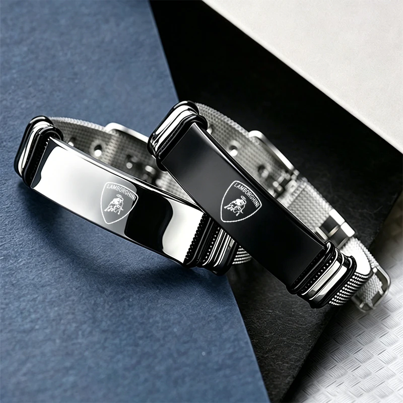 Verstellbares Edelstahl-Armband für Damen und Herren, Geschenk für Lamborghini Urus Huracan Aventador Premium-Autokopfstütze