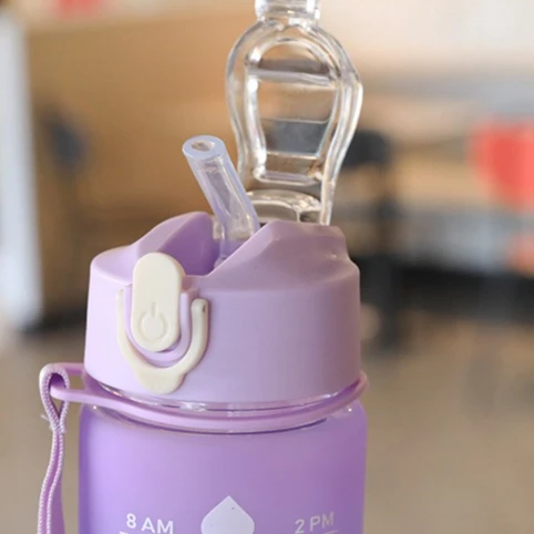 Kuromi Water Bottle with Straw Girl Cute Letter A-Z Travel Sippy Cup Kids Outdoor Sports School 750ml Mug Children Birthday Gift