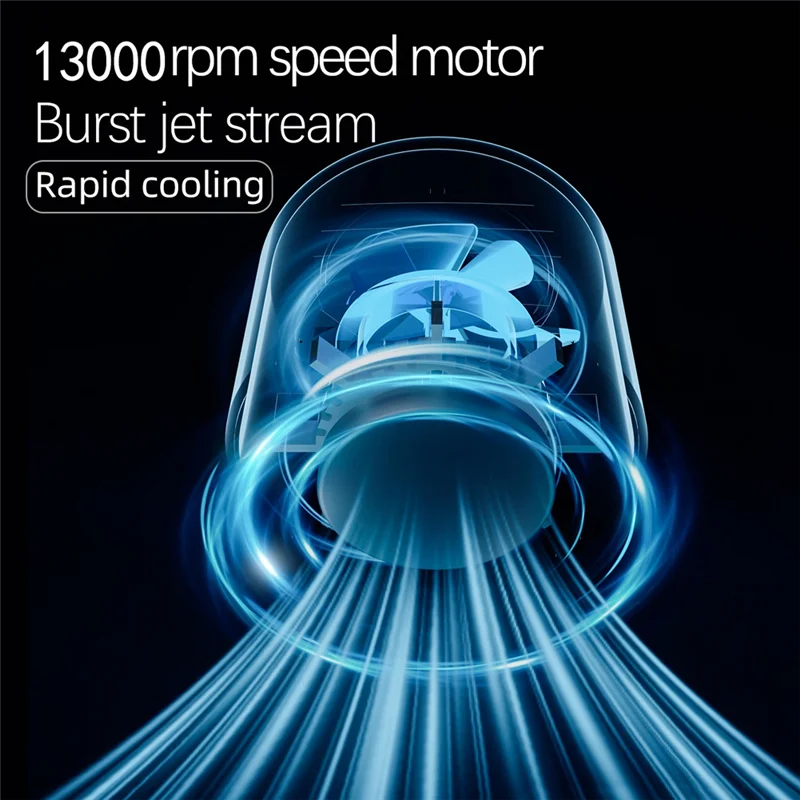 Ventilador de alta velocidad de refrigeración semiconductora, ventilador Turbo portátil recargable para exteriores, iluminación Led, Black-BAAQ