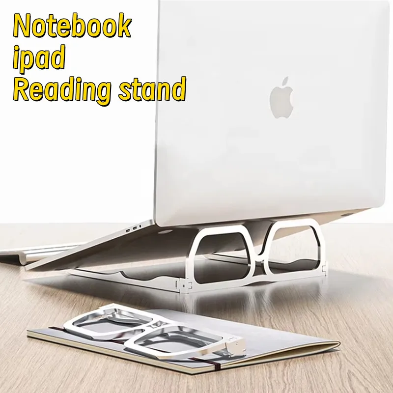 New Design Portable Computer Laptop Stand for Desk Foldable Aluminum Alloy Creative Glasses Shape Notebook Stand Tablet Holder