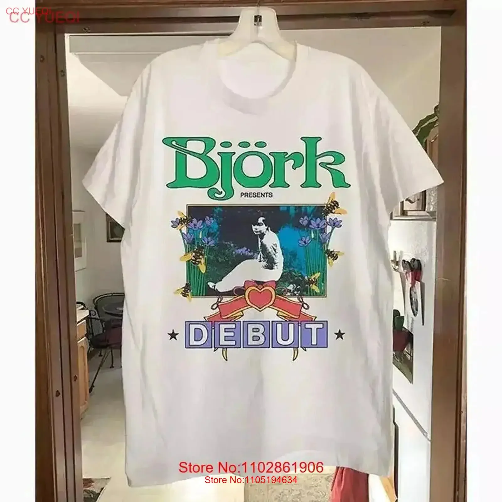 Bjork Presents Debut Concert Tour White Design T Shirt Reprint S 5XL vintage Washed designer clothes Versatile fashion