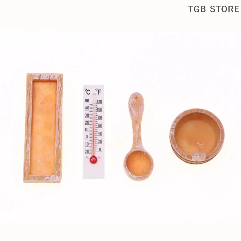 1 ensemble 1:12 scène de Sauna accessoire modèle accessoires miniatures meubles de maison de poupée modèle de maison décor jouet maison de poupée accessoires