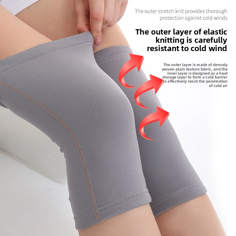 Ginocchiere calde di grandi dimensioni, ginocchiere antiscivolo spesse sportive calde e in velluto, ginocchiere resistenti al freddo per anziani