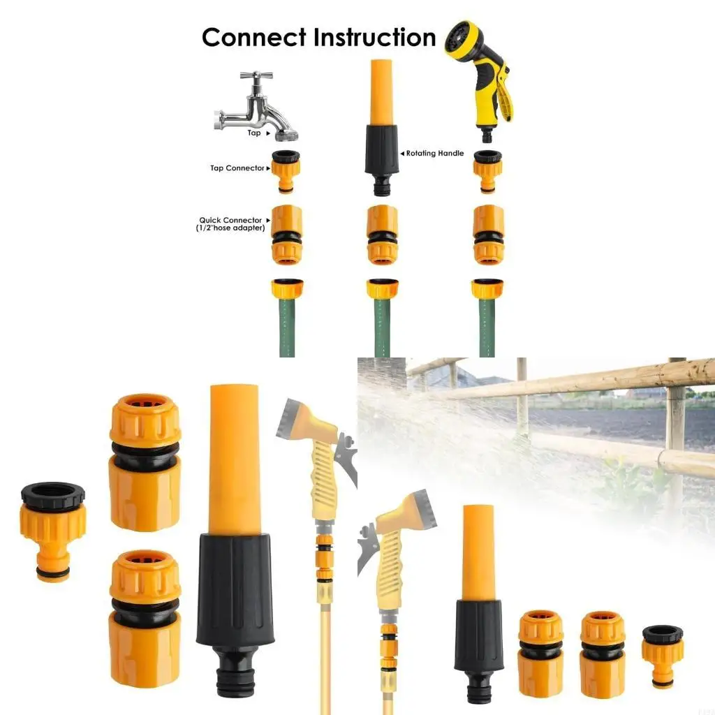 

F19B Garden Hose Quick Connector Plastic Water Hose End Adapters Quick Connector