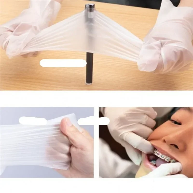 100 Pieces Of Transparent Vinyl TPE Gloves Latex-free Gloves For Laboratory Work TPE Gloves XL Suitable For Palm Width 100-115mm