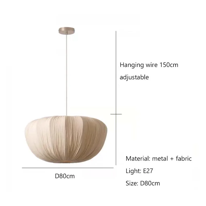 Wabisabi Fabric Creative Italy Design LED Pendant Light for Bedroom Restaurant Room Suspension Chandelier Home Decor Indoor Lamp