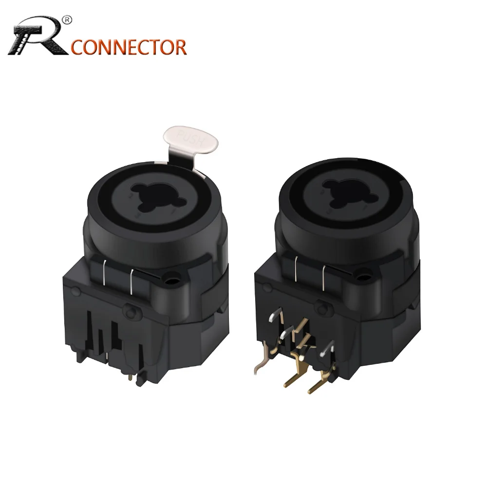 1pc 6.35mm Female Socket 3Pins XLR Connector 6/7/11 Feet Straight/Curved Conector Speaker Plug Jack Audio Panel Mount Adapter