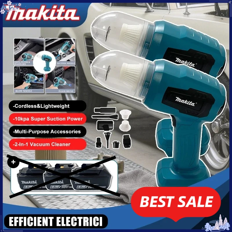 

Makita Mini Car Vacuum Cleaner Multifunction Handheld Rechargeable Power Tools Dust Collect For Makita 18V 20V