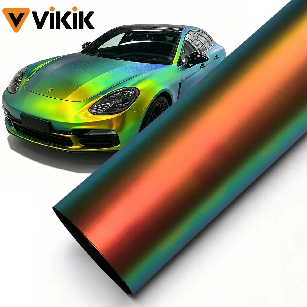 premium-pet-rainbow-chrome-vinyl-wrap-film-sticker-decal-bubble-free-matte-green-gold-car-wrapping