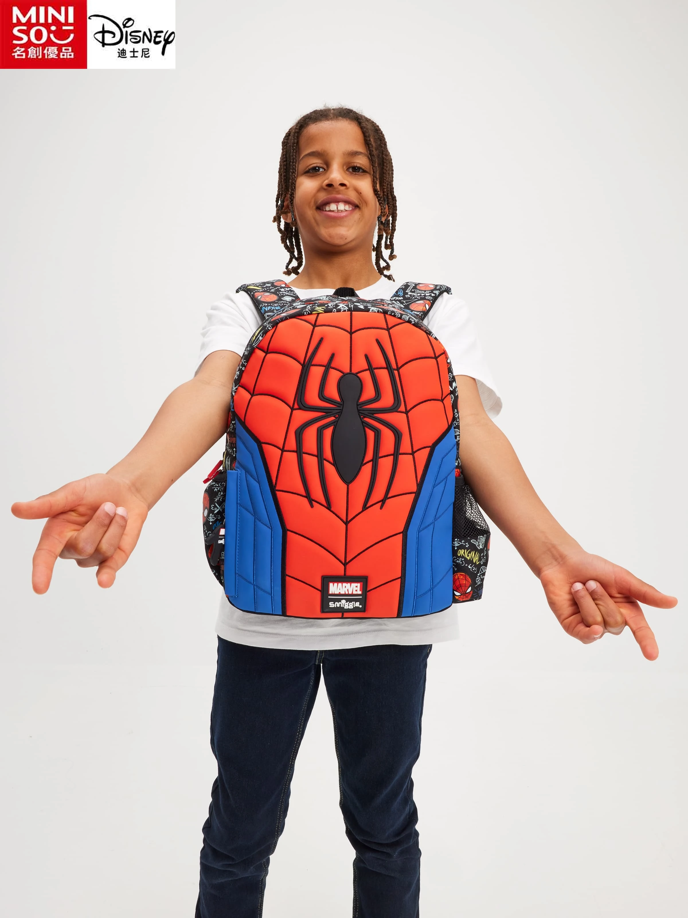 MINISO-mochila escolar de cómics de Disney para estudiantes de primer año, morral escolar auténtico