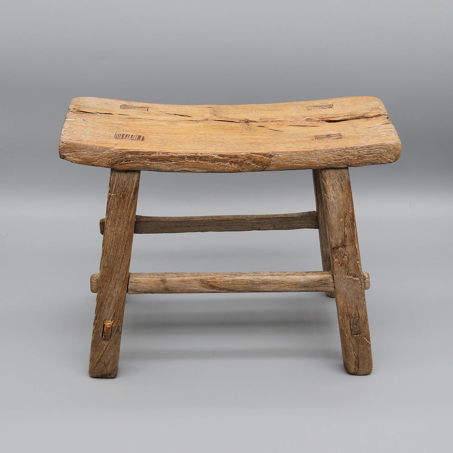 Old Chinese Kitchen Stool, Little Bathroom Bench, Plant Base, Footrest