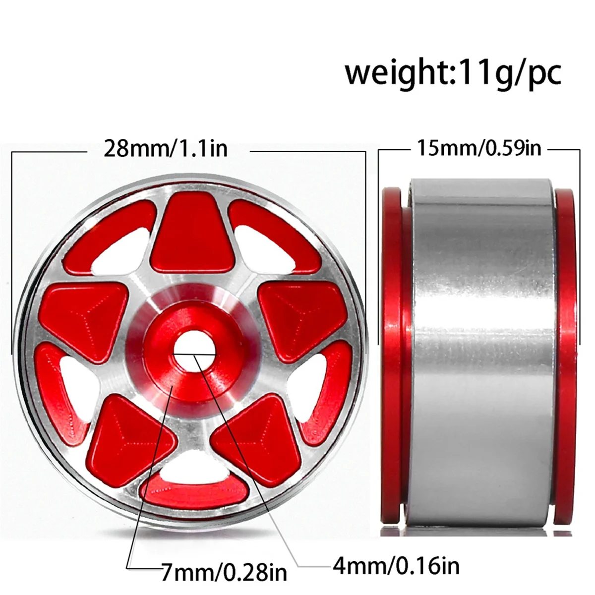 4 pçs 1.0 polegada metal beadlock roda hub aro para 1/18 1/24 rc rastreador carro trx4m atualizar peças acessórios verde