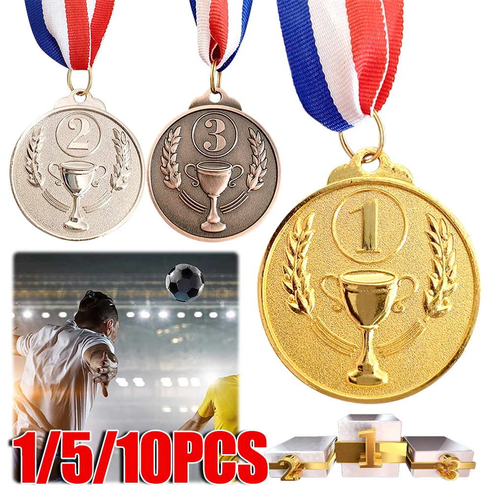 1/5/10pcs Gold Silver Bronze Award Medal Winner Reward Football Competition Prizes Award Medal For Outdoor Games Souvenir Gifts