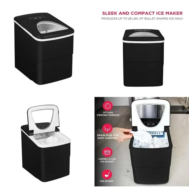 Portable Automatic Ice Maker for Home and Outdoor Use with Bottled Water Input