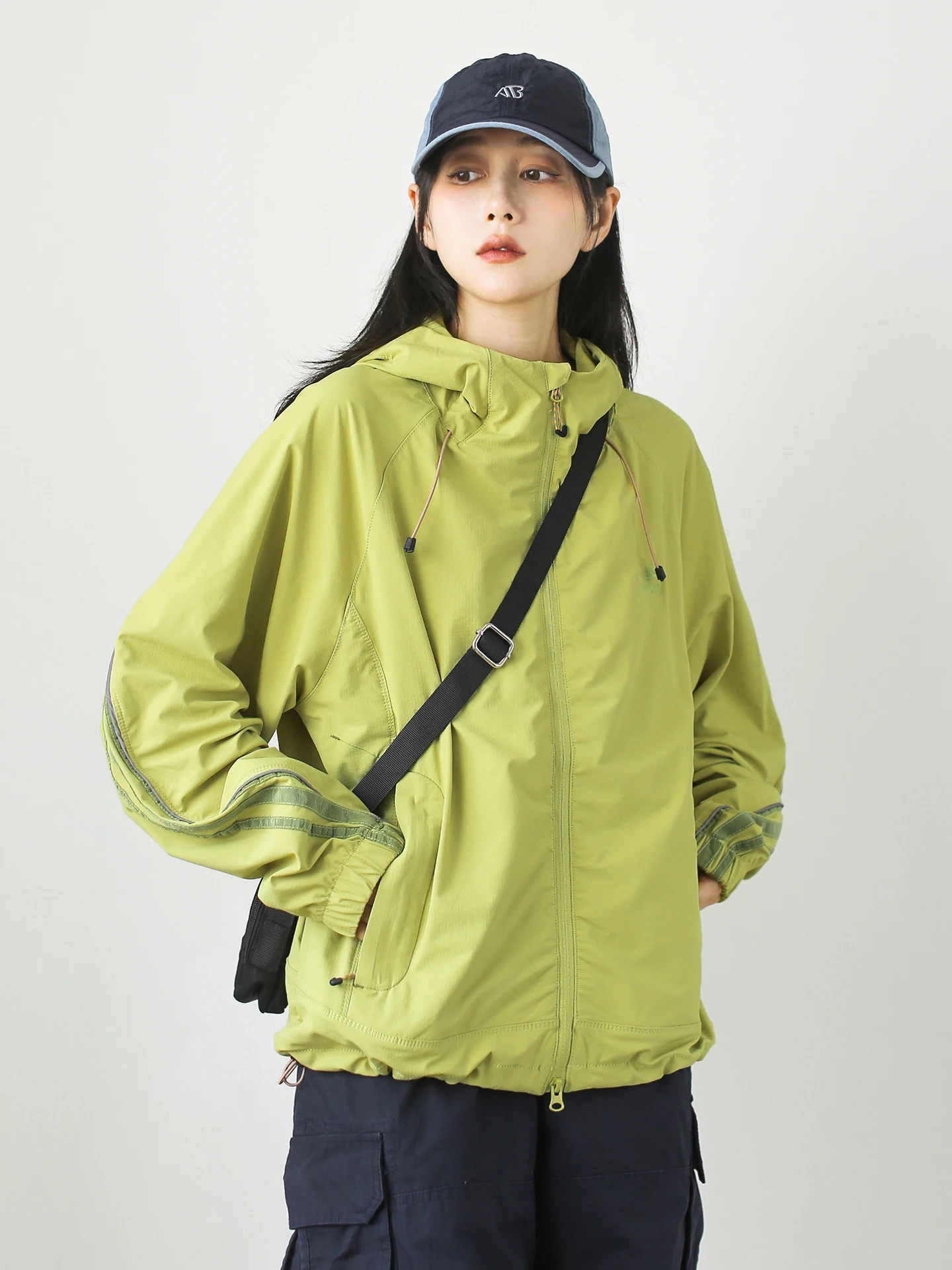 Outdoor Casual Durable Special Fluorine Dragon Three-Proof Fabric Hooded Jacket Unisex Spring Autumn Fleece-Lined Zipper Coat