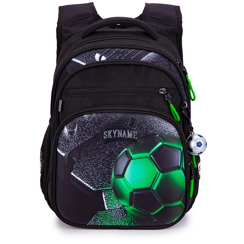 Mochila ortopédica para niños, morral escolar con patrón de fútbol 3D, impermeable, de alta calidad, novedad