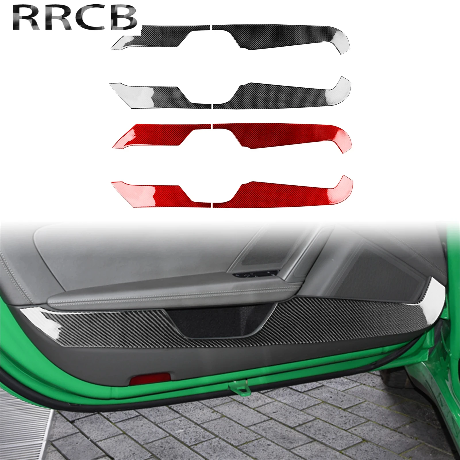 

For Porsche 992 911 2019-2024 Carbon Fiber Door Storage Decorative Panel Car Interior Soft Cover Tuning Sticker Accessories Trim