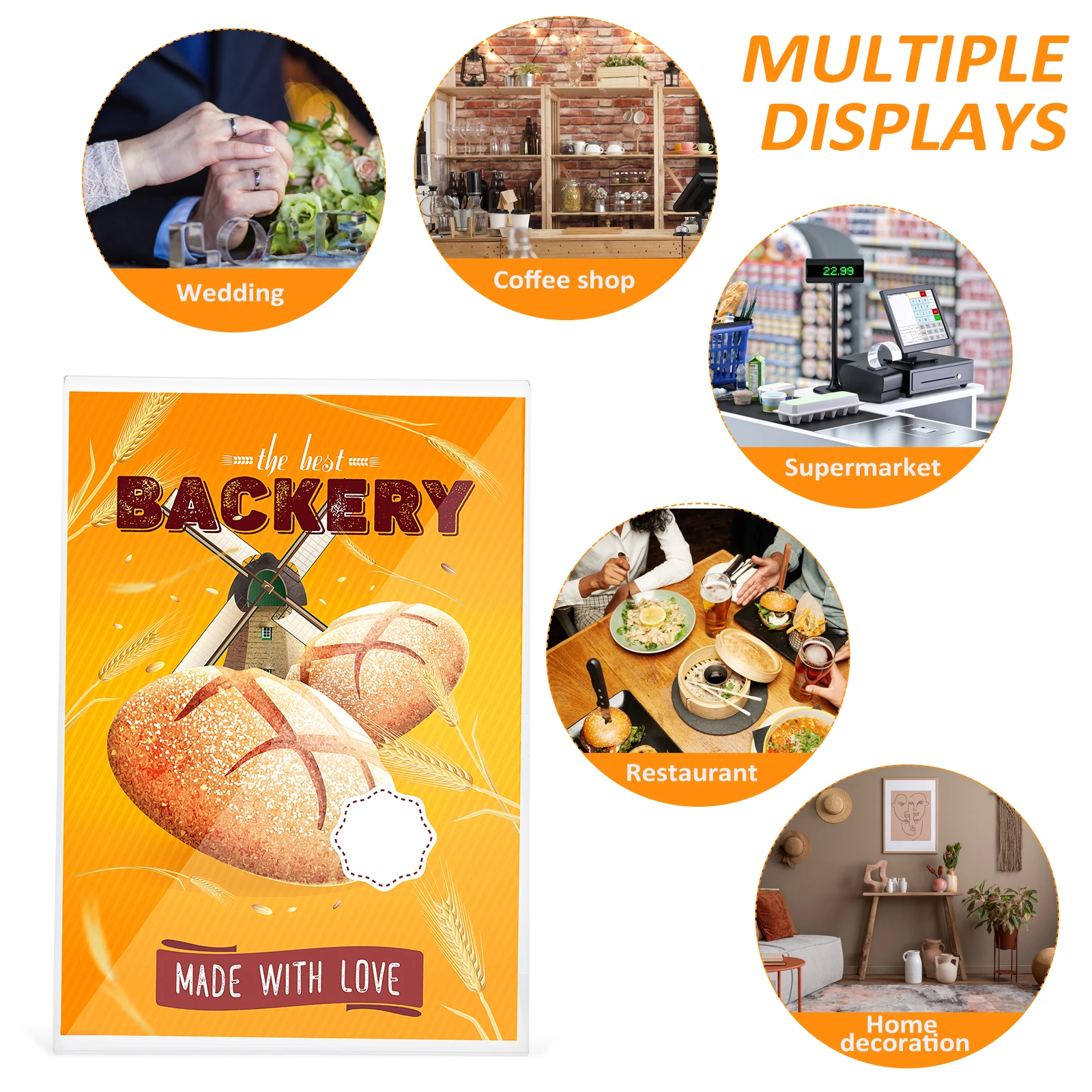

3Pcs L Price Tag Holders Vertical Display Stands Durable Space Saving Retail Label Holders for Restaurant Hotel Shop