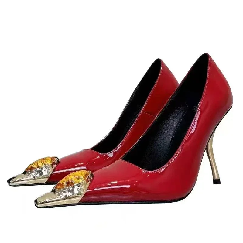

Women High Heel Pumps Luxury Banquet Shoes Fashion Red High Heels Jewel Decoration Women Shoes Spring Women's High Heel Sandals