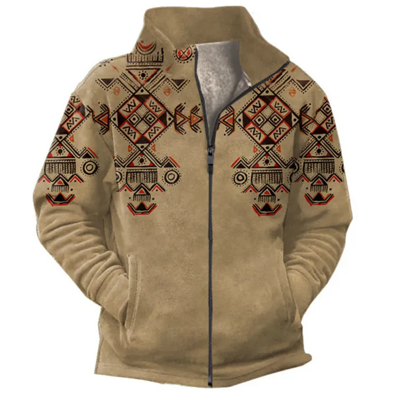 Chaqueta forrada de lana de manga larga con cremallera completa para hombre, ropa de hogar gruesa y a la moda, felpa para invierno, 2024