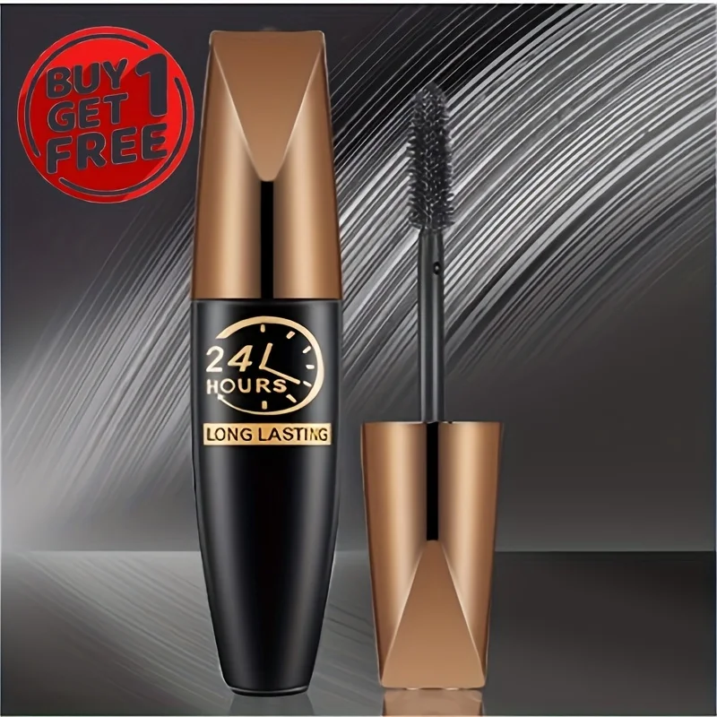 Mascara imperméable 5D, longue durée, en Fiber imperméable, achetez-en 1, obtenez-en 1, maquillage essentiel gratuit, 2 pièces/ensemble |   Formule noire