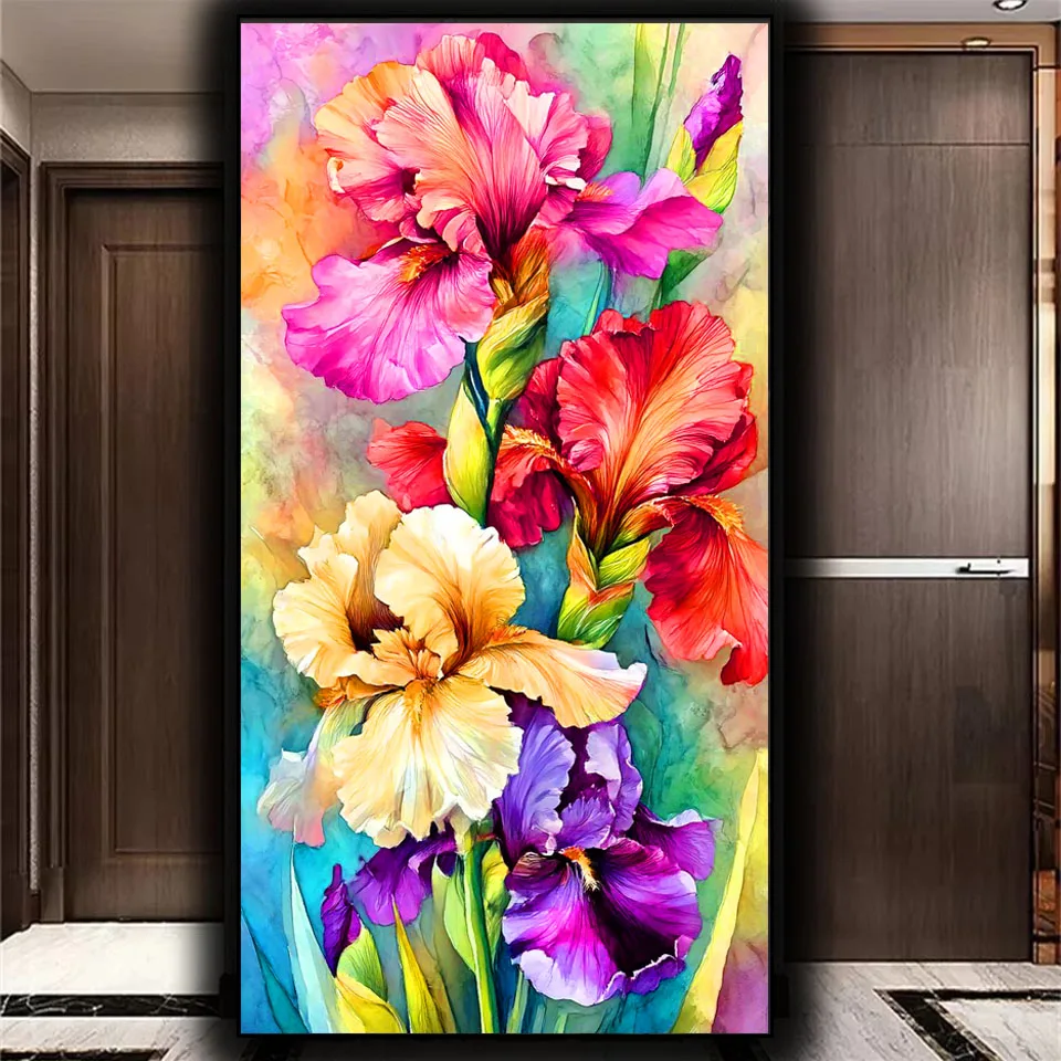 Pink Iris Flowers D…